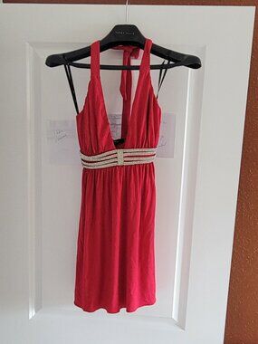 Sky, Halter Mini Dress, Size XS, Red